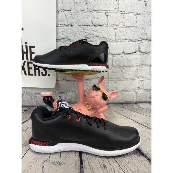 Under Armour HOVR Fade 2 Golf Shoes Cleats Mens 7 Black Red Spikeless Tour NEW main image 5